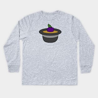 A Single Plum Floating in Perfume, Served in a Man's Hat Kids Long Sleeve T-Shirt